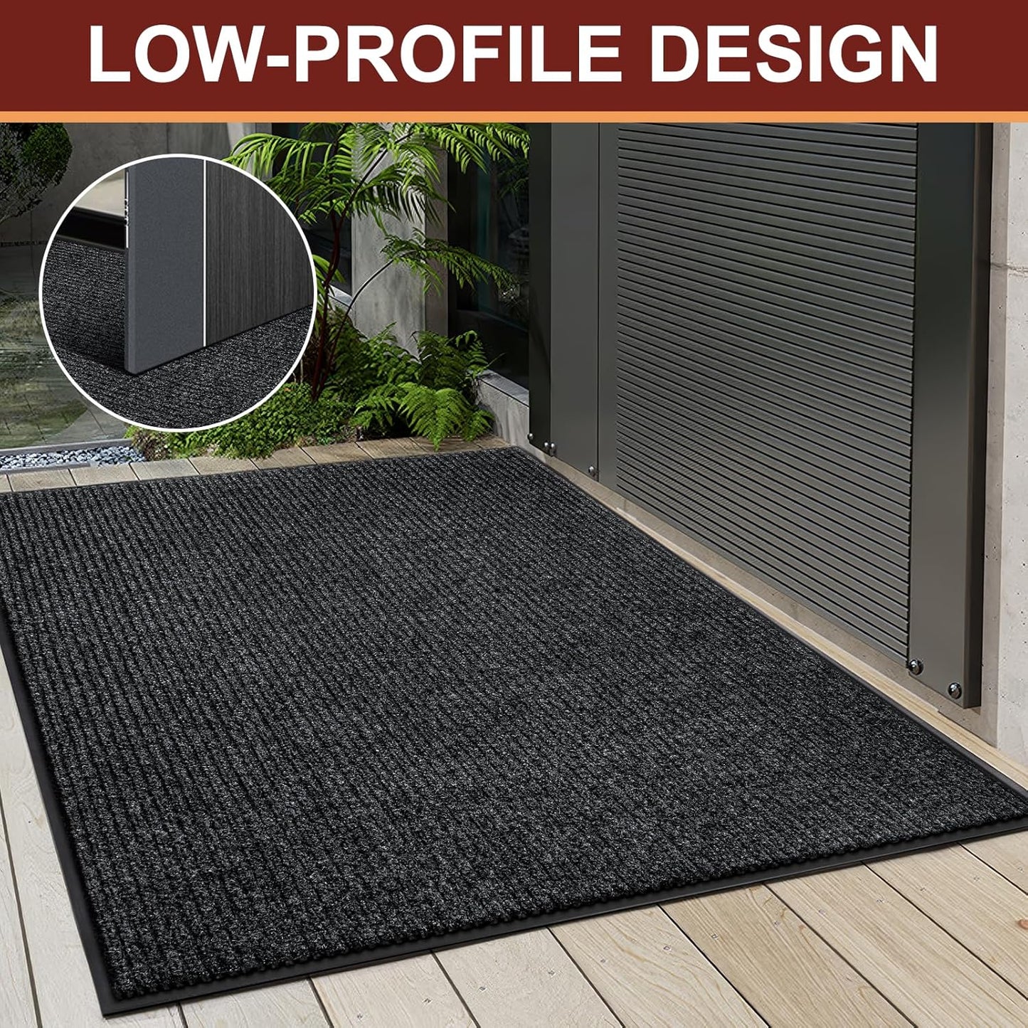 Vicwe Indoor Outdoor Door Mat, 2'x3'Heavy Duty Front Door Mat, Non-Slip Washable Doormats Entrance Mats, Dirt Resistant and Absorbent Doormat, Commercial Outdoor Entrance Floor Mat for Home Office