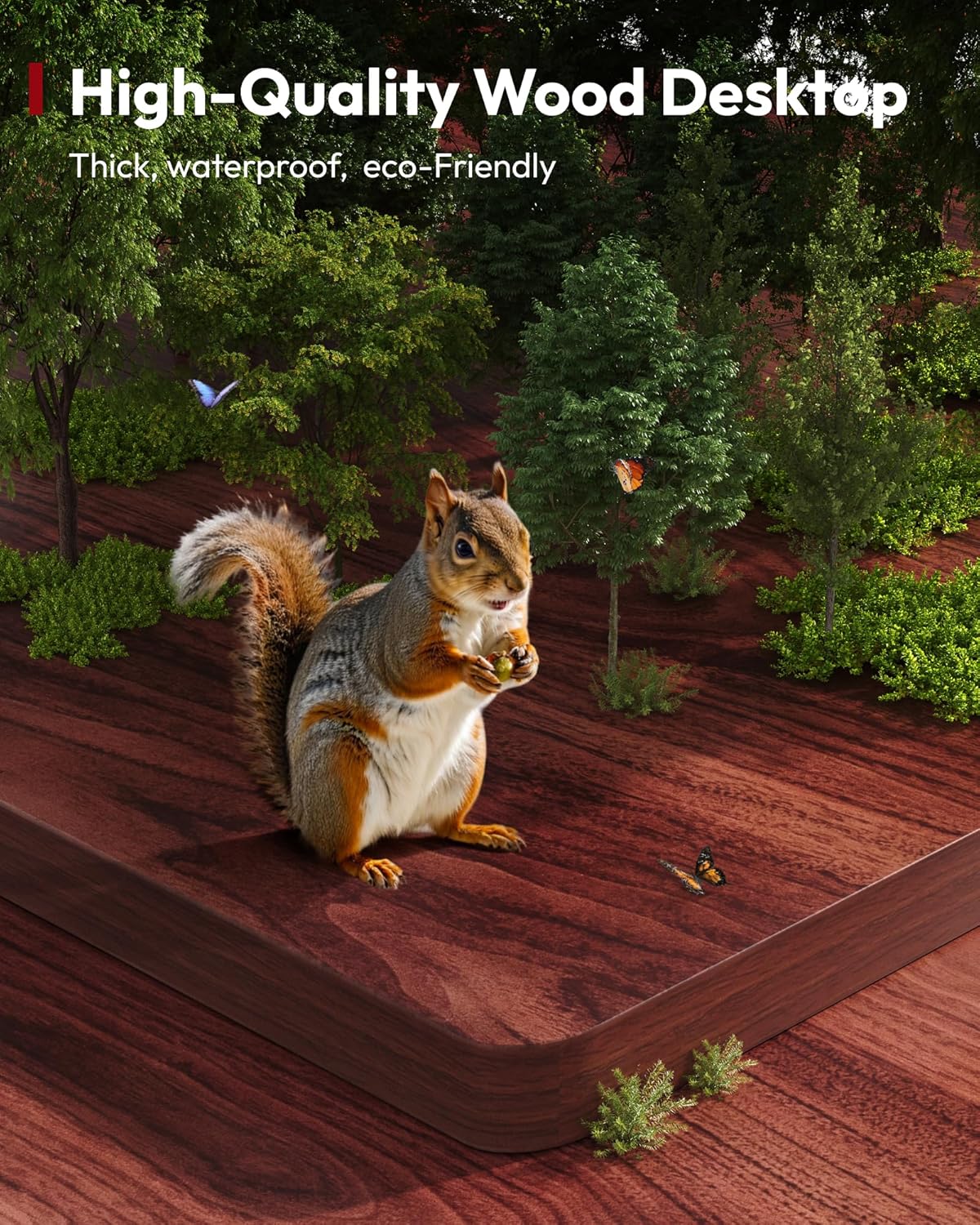 SANODESK Electric Standing Desk 60 x 24 Inches Whole-Piece Desktop Height Adjustable Stand Up Desk w/6-Button Controller Ergonomic Computer Desk for Home Office, White Frame + Mahogany Tabletop