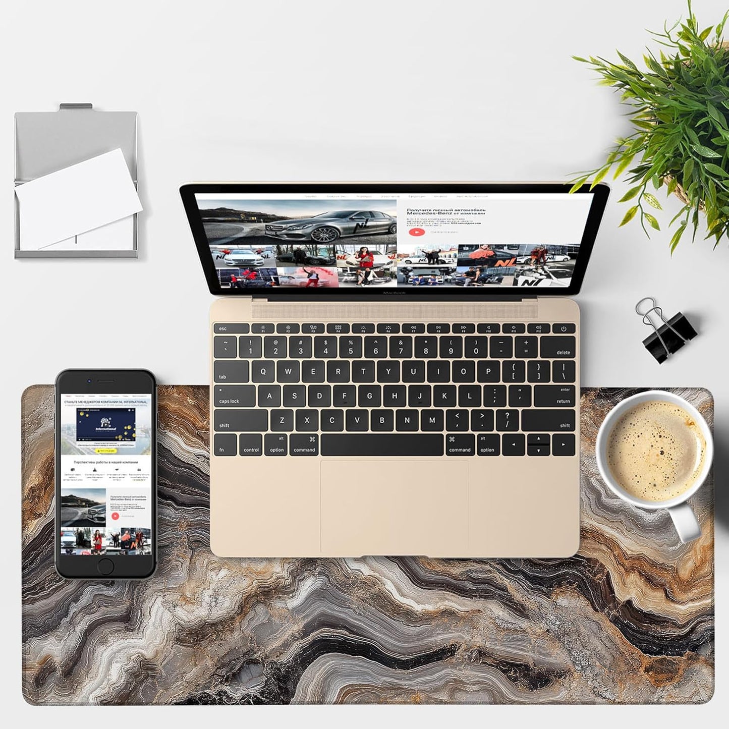 Large Mouse Pad Abstract Marble Gaming Desk Pad Computer Keyboard Non-Slip Waterproof Mouse Mat with Rubber Base and Stitched Edges Entertainment Office Writing Desk Mat 35.4 x 15.7 Inches