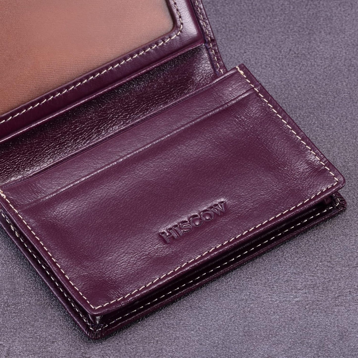 Leather Business Card Case Holder for Men & Women, Italian Calfskin