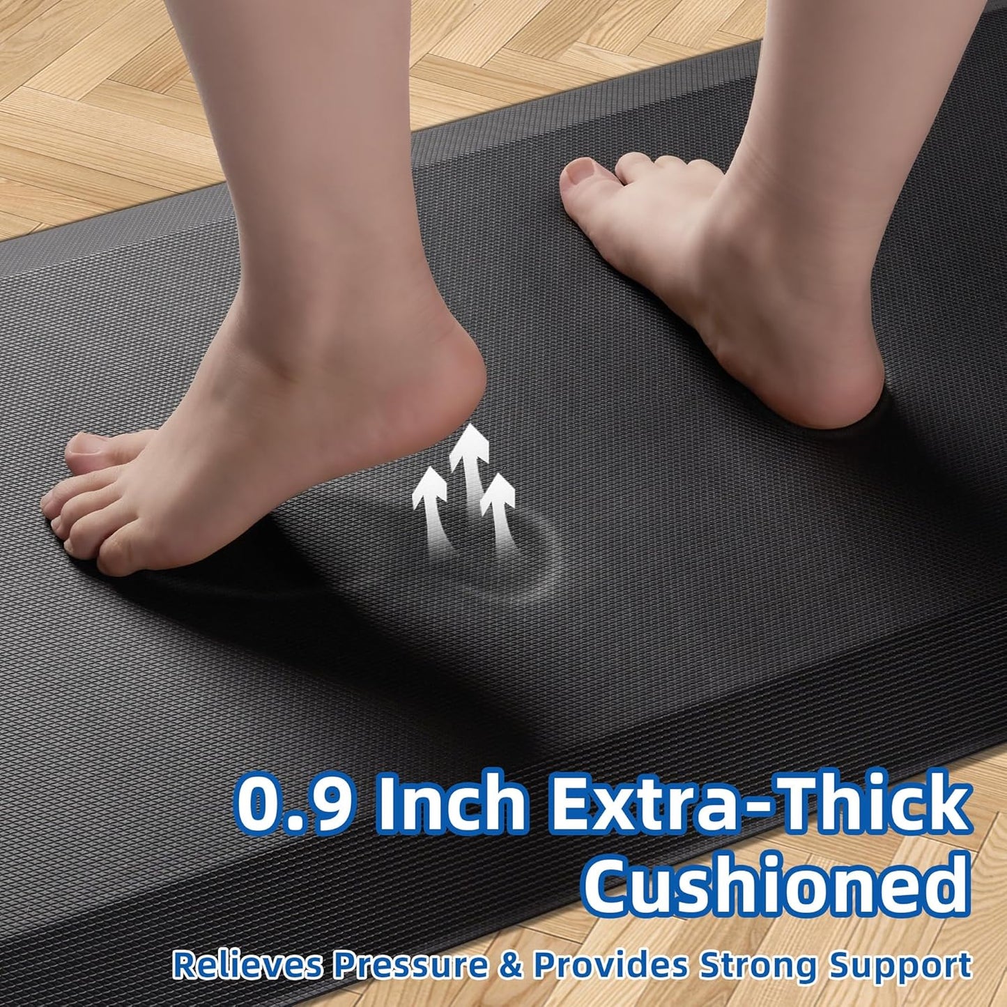 Anti Fatigue Kitchen Mats for Floor, 9/10 Extra Thick Cushioned Standing Desk Mat, Comfort Memory Foam Ergonomic Kitchen Rugs and Mats Non-Slip Waterproof for Office, Kitchen, Sink, 20" x 32"