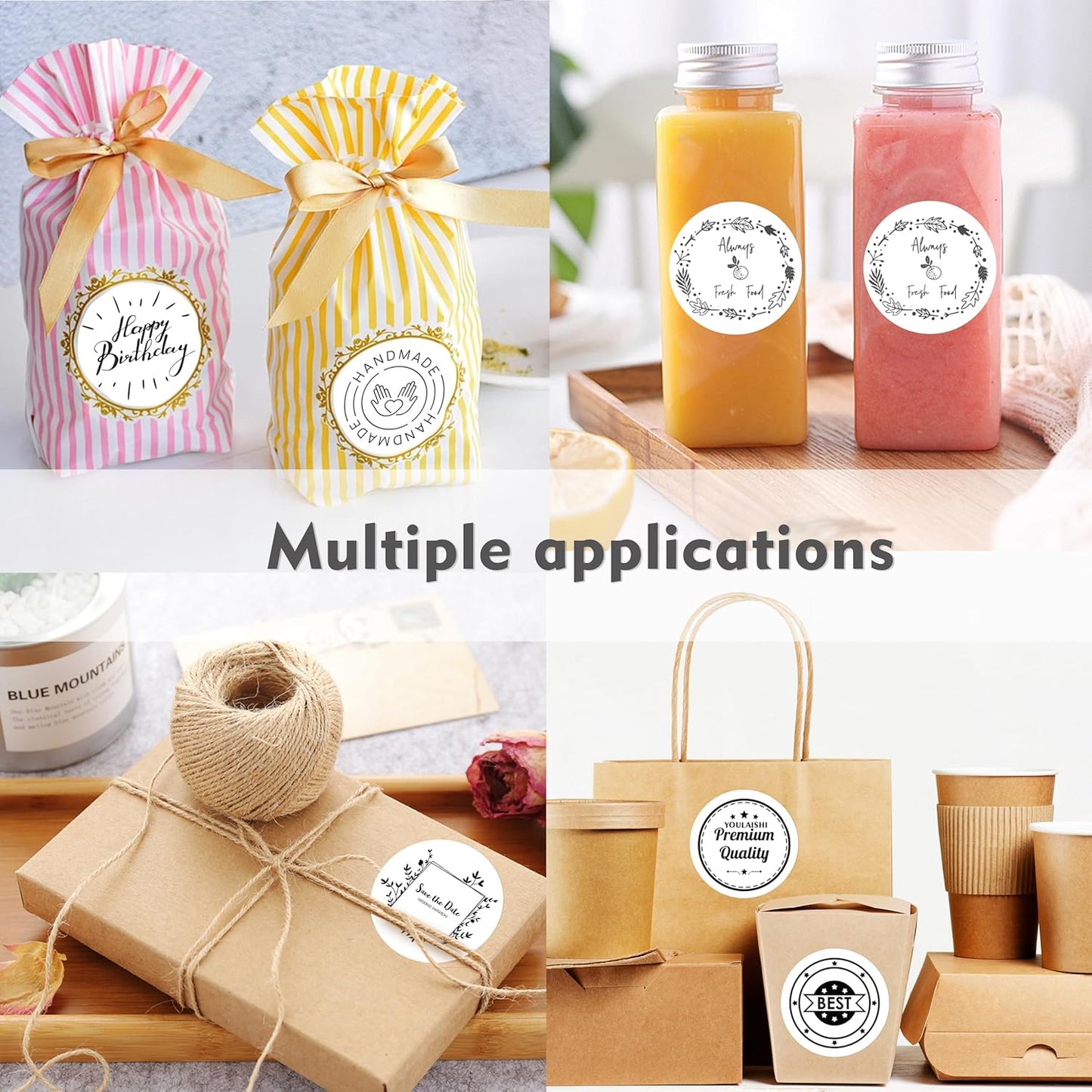 3 X 3 Inch Color Coding Dot Labels Circle White Thermal Printable Waterproof 2000 Pcs Round Stickers Adhesive Writable for Office, Home, Garage, DIY Sticker, Barcodes, Name Tag