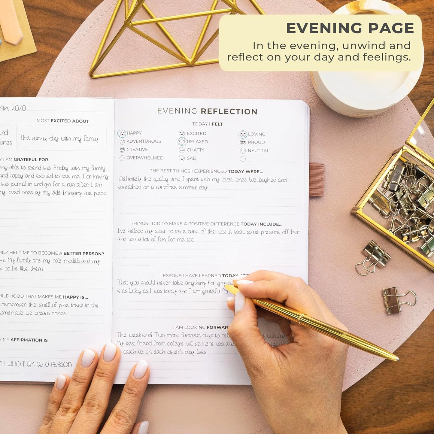 Clever Fox Gratitude Journal – Happiness, Positivity & Affirmation Daily Journal – Inspirational Daily Notebook – 3 Months, A5 (Rose Gold)