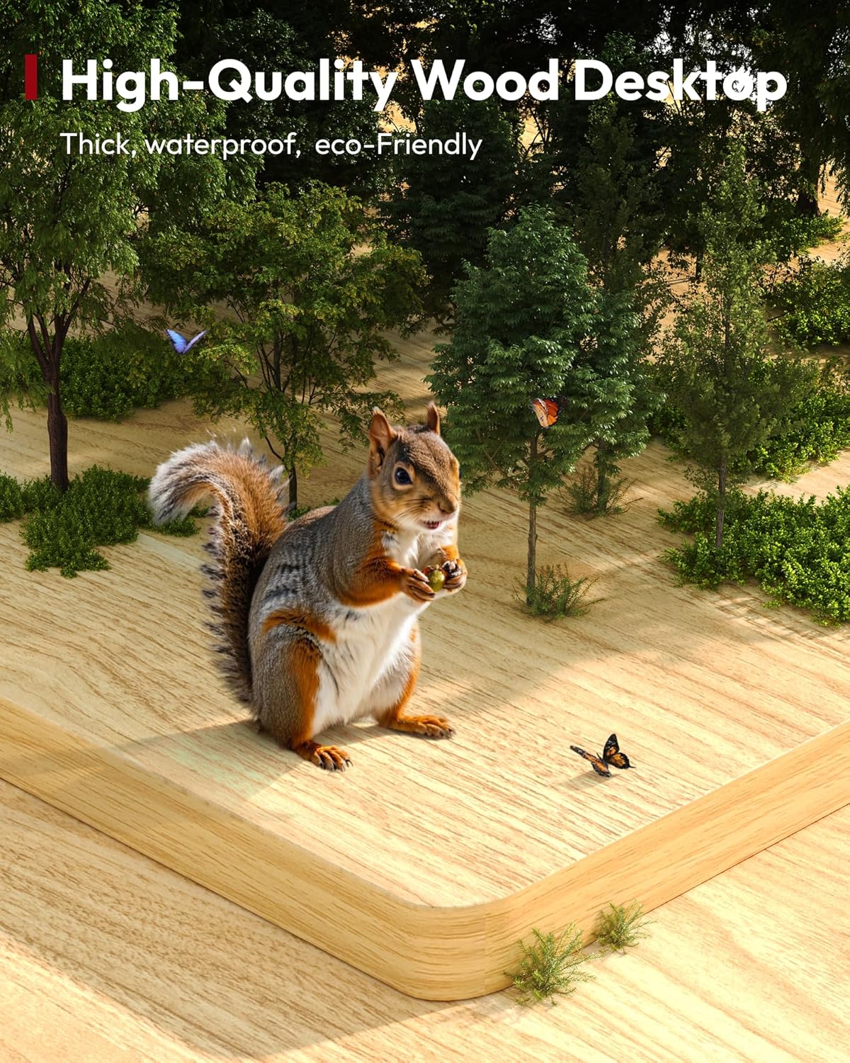 SANODESK Electric Standing Desk 60 x 24 Inches Whole-Piece Desktop Height Adjustable Stand Up Desk w/6-Button Controller Ergonomic Computer Desk for Home Office, White Frame + Natural Tabletop