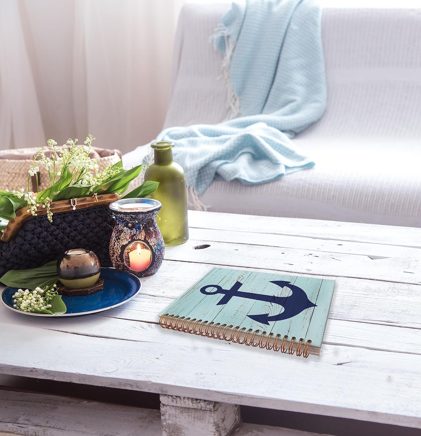 Navy Anchor Notebook Journal, Anchor Gifts, Nautical Gifts, Nautical Themed Gifts, Spiral Journal Notebook 5.5x8.3