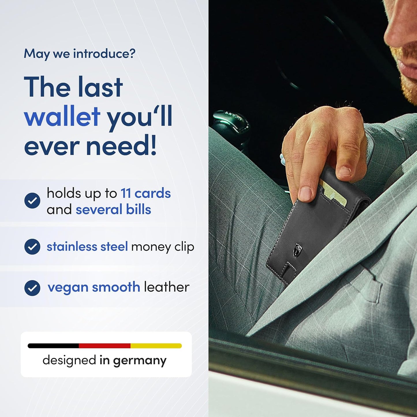 TRAVANDO Mens Slim Wallet with Money Clip AUSTIN RFID Blocking Bifold Credit Card Holder for Men with Gift Box