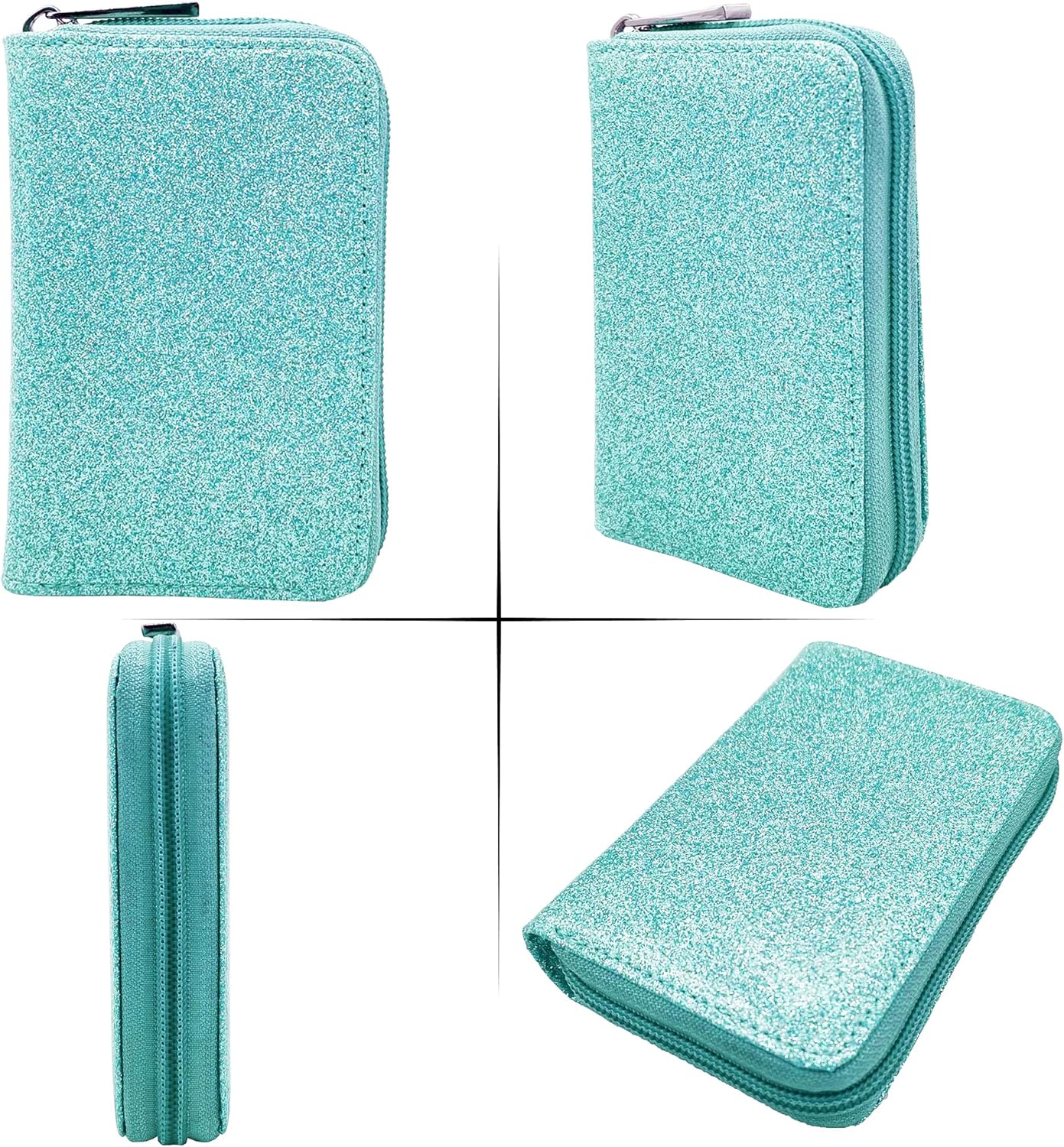 Easyoulife Genuine Leather Credit Card Holder Zipper Wallet With 26 Card Slots