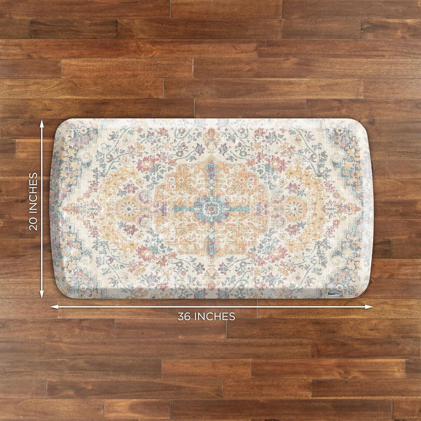 GelPro Elite Premium Gel + Foam 3/4" Thick Anti-Fatigue Floor Mat Citrus-20" x 36", Taryn Sunny Citrus