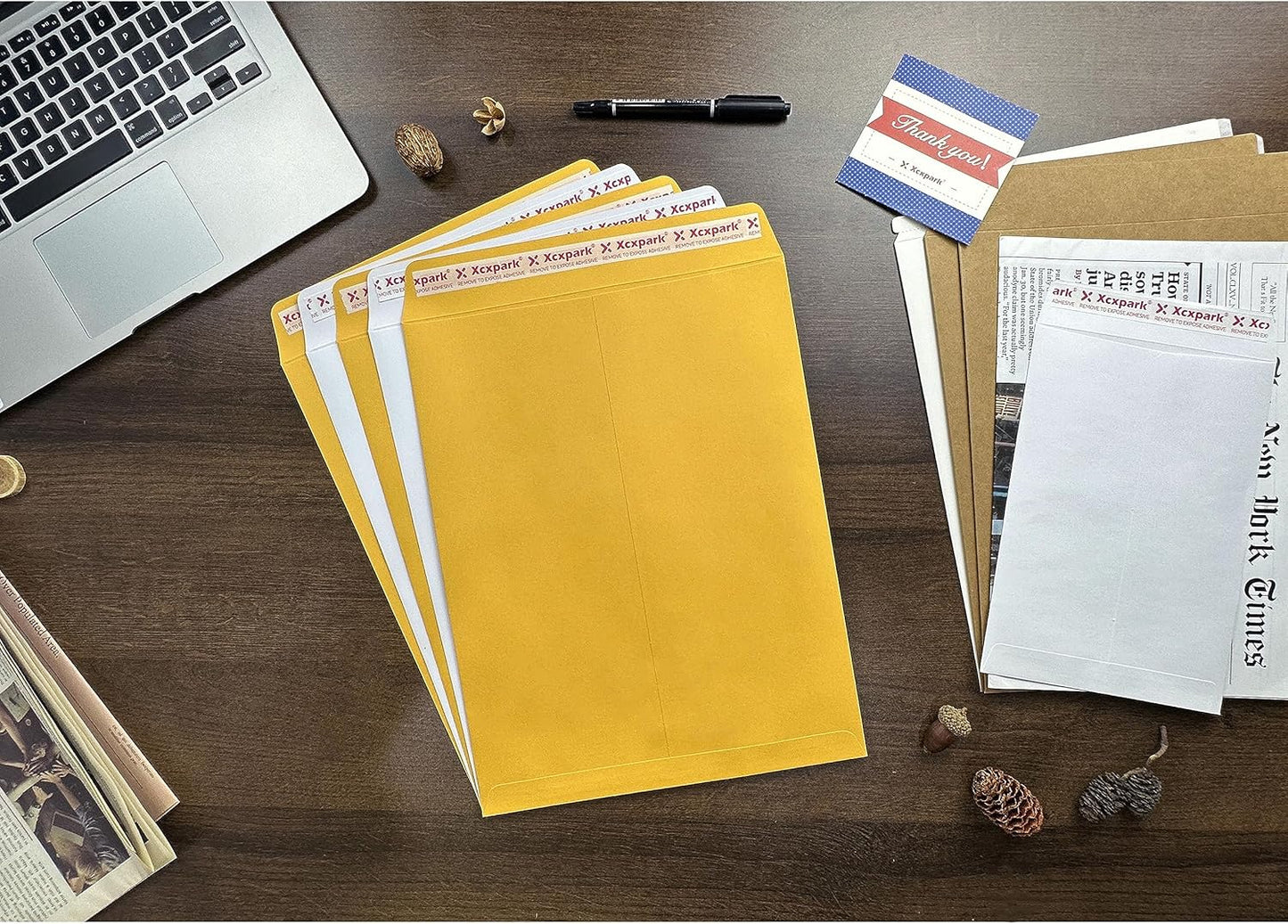 250 PCS 10x13 inches Security Catalog Envelopes Printable Self Seal Envelopes, Anti Tear White Kraft Envelopes for Invitation Cards, Pictures, Photos, Documents