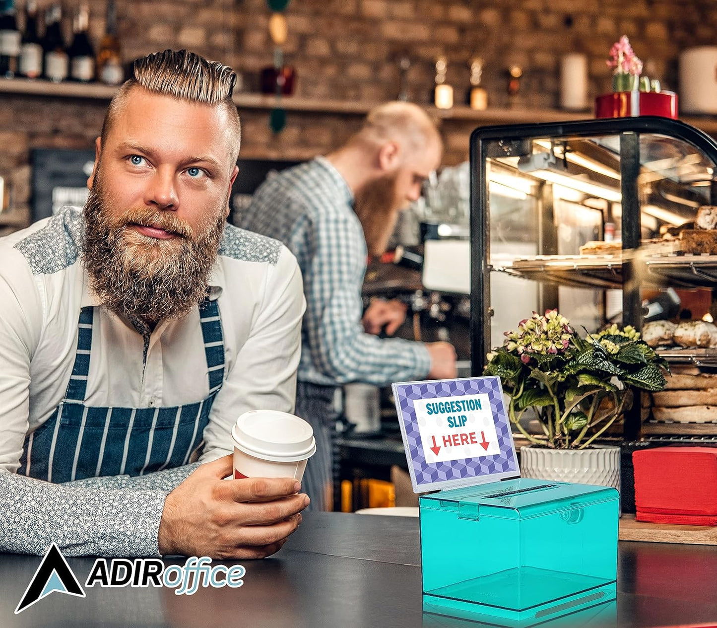 Adir Suggestion Box with Slot and Lock – Acrylic Donation Box for Fundraising, Drawing Box for Raffle, Funraiser Box, Tip Box with Lock - 6.25x4.5x 4 Inches voting box with slot and Sign Holder