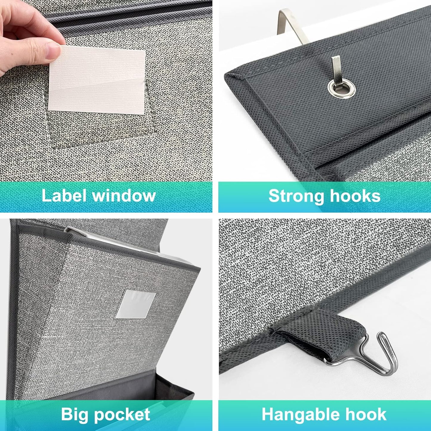 homyfort Over the Door Wall File Organizer, Hanging File Folders Organizer with 5 Large Pockets for Office and Back to School Supplies, Papers, Charts, Mails, Magazine Storage and Organization