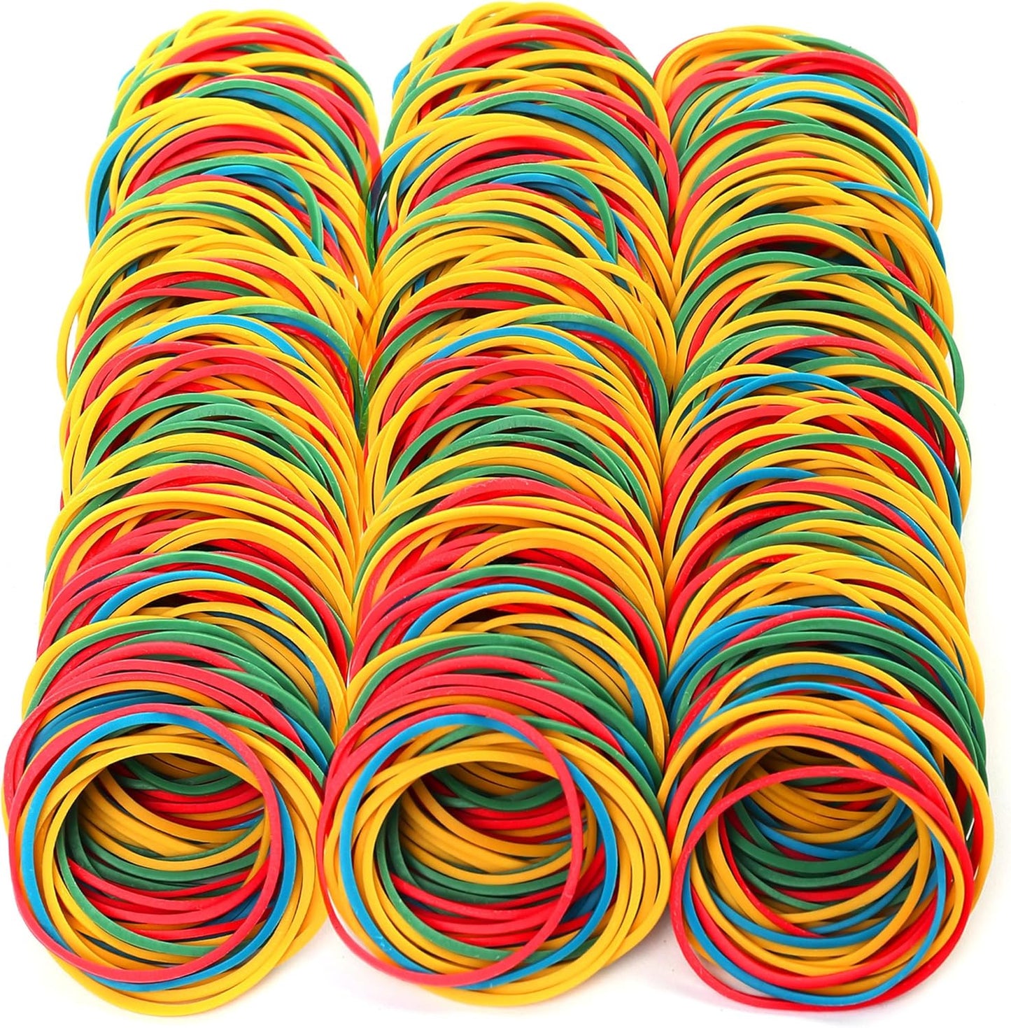 LotFancy Rubber Bands, 600PCS Size 16 (2 1/2" x 1/16") Elastic Durable Colored Rubber Bands for Office Supplies, Tie Dye