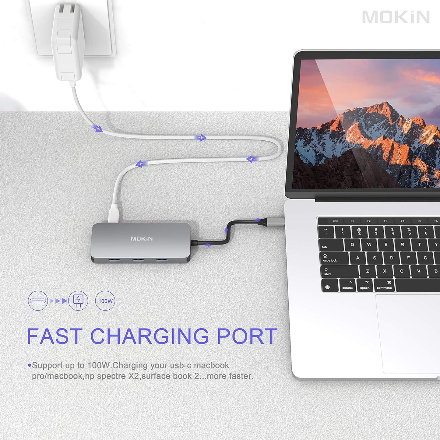 USB C Hub Multiport USB C Adapter for MacBook Pro 2023 2022 2021 2020,USB C Hub USB C to HDMI VGA SD TF Card Reader 3USB 3.0 and USB C Power Pass-Through Port