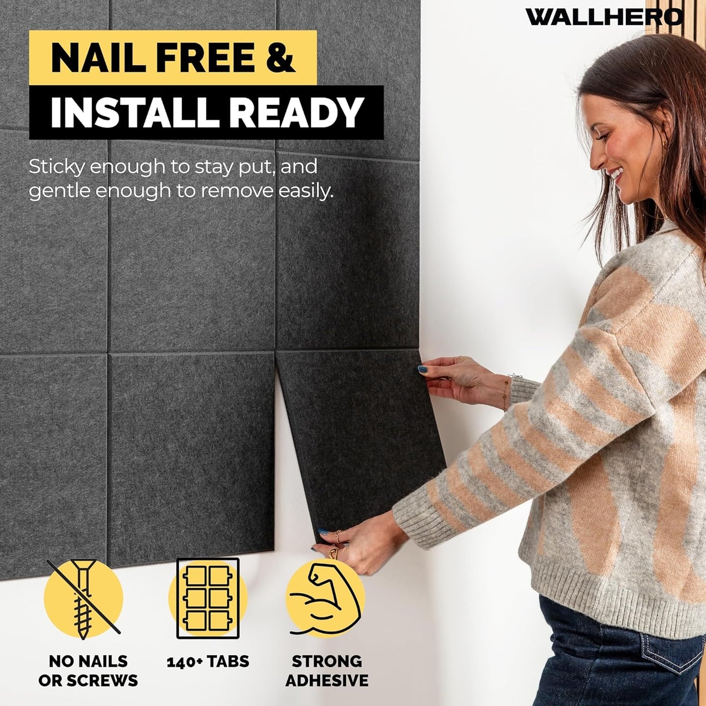 Cork Boards for Office, Dart Board Wall Protector, 59"x36" | 15 Pack | Black Bulletin Board, Cork Board, Cork Board Squares, Homasote Board, Bulletin Board Tiles (Gray Black)