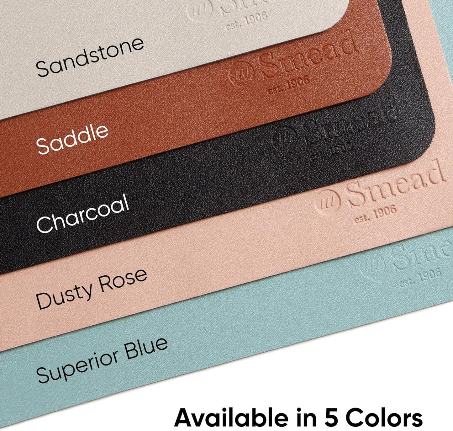 Smead Desk Pad, Vegan Leather Desk Mat with Non-Slip Faux Suede Backing, Perfect Desk Organizer for Office Decor, 36” x 17” Large, Dusty Rose (64829)