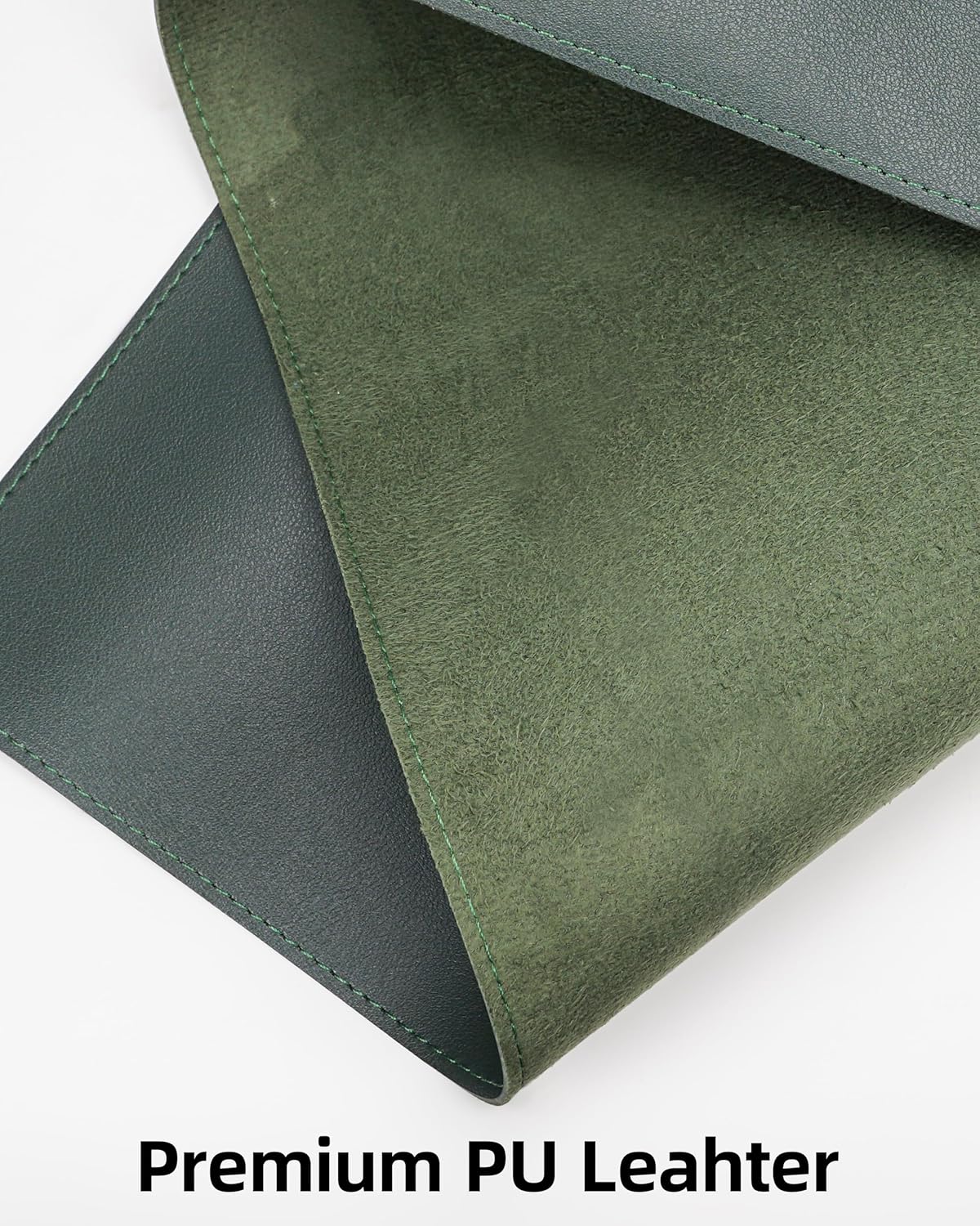 Leather Desk Pad Protector, Large Desk Pad Mat, Office Desk mat,Waterproof Non-Slip PU Leather Desk Blotter,Desk Accessories for Home/Decor(Dark Green, 55" x 17")