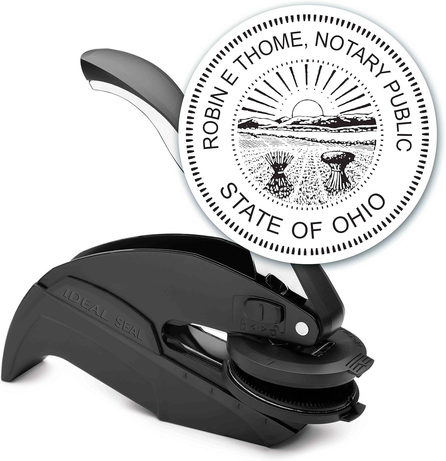 MaxMark Notary Seal Round Embosser for Ohio State - Includes Gold Burst Seal Labels (50 Count)
