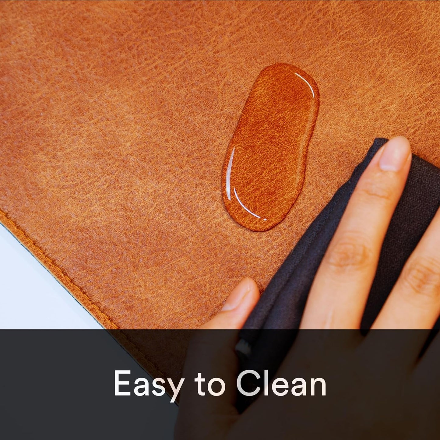 Premium Distressed Faux Vegan Leather Desk Mat | Multifunctional Desk Pad for Home Office | (Brown/Tan, 12" x 36")