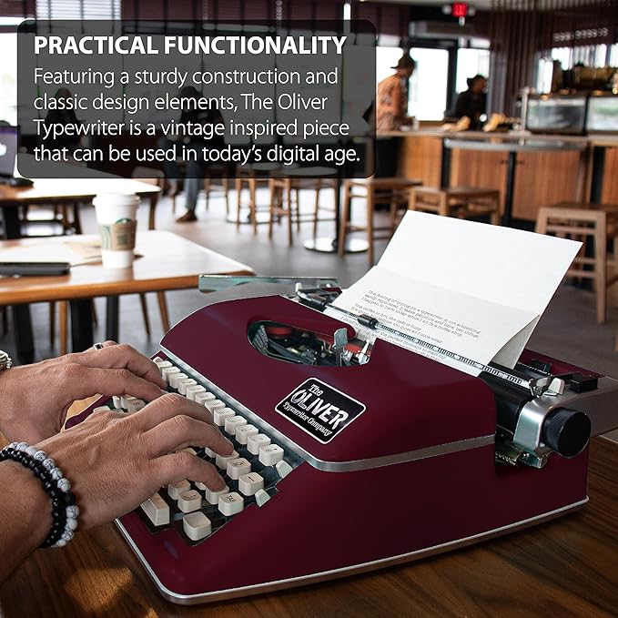 Timeless Manual Typewriter, Burgundy