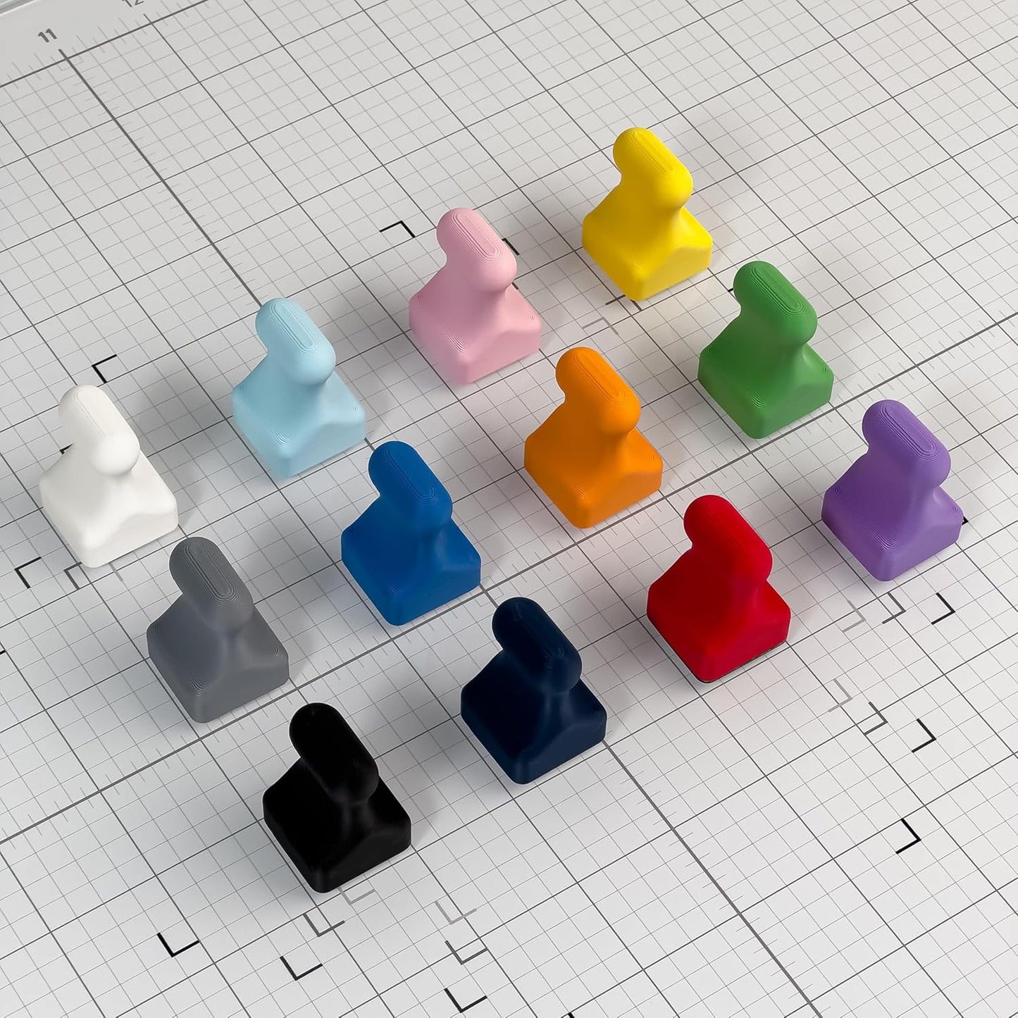 Glassboard Studio MiniPawn Magnet - Strong Neodymium Rare Earth Magnets for Fridge, Whiteboard, Locker & Magnetic Glassboards - Ideal for Crafting & Office Use - Strong Fridge Magnets (Steel Gray, 4)