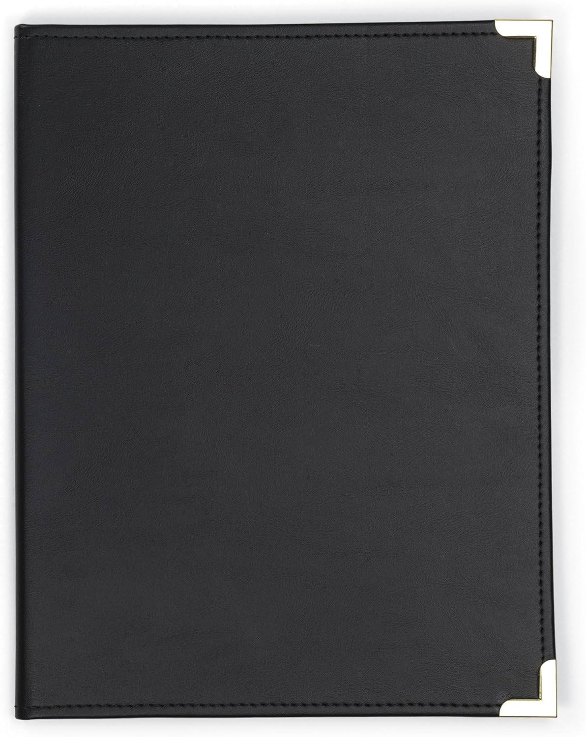 Samsill Classic Collection Business Portfolio - Executive Padfolio for Resume & Document Organizer - 8.5 by 11-Inch Legal Pad, Faux Leather with Brass Corners (Black)