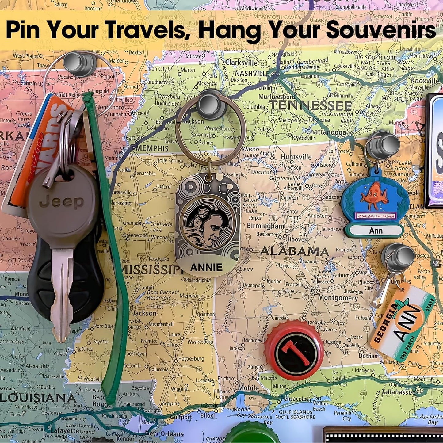 60 Pack Fridge Magnets - Whiteboard Push Pins, Small Neodymium Refrigerator Magnets, Cute Adult Magnets for Office, Kitchen, School, Locker, Map