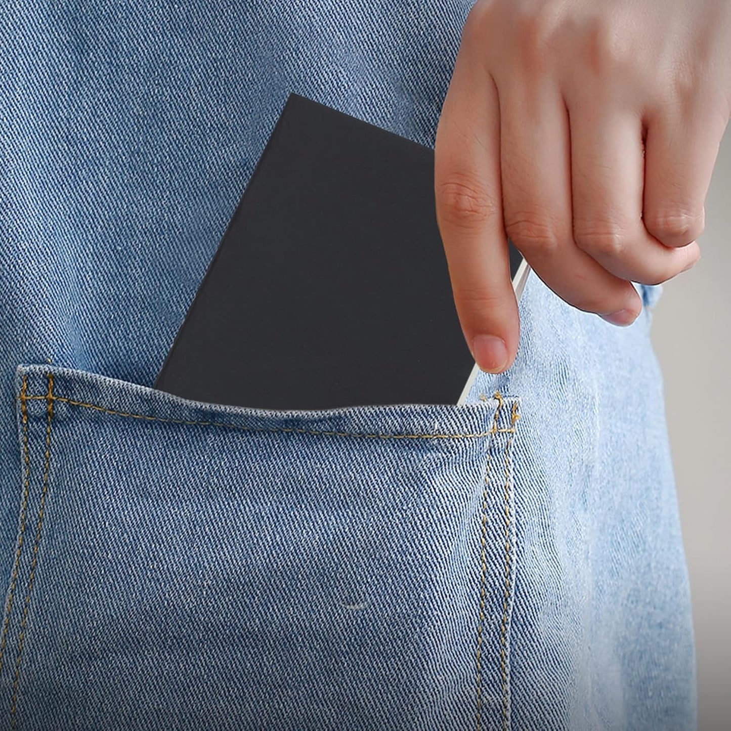 TWONE Pocket Notebook, 6 Pack Mini Notebooks 3.5" x 5.5" (90x140mm), Black Cardstock Cover Memo Notepad for Men, Women, Kids, Travel - 30 Sheets/60 Blank Pages