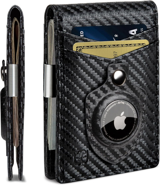 SERMAN BRANDS Money Clip Wallet - Mens Wallets slim Front Pocket RFID Blocking Card Holder Minimalist Mini Bifold