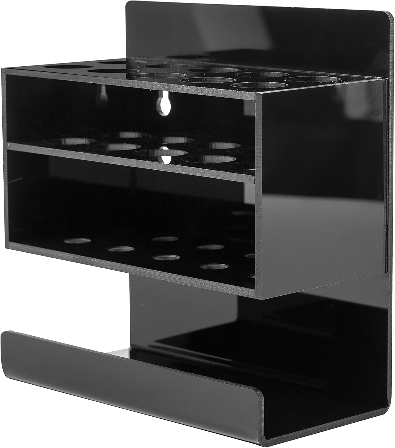 MyGift Dry Erase Marker Holder 10 Slots Whiteboard Marker Holder for Wall Dry Erase Eraser Holder Wall Mount Black