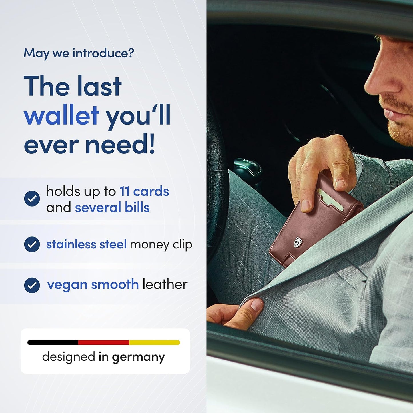 TRAVANDO Mens Wallet with Money Clip AUSTIN RFID Blocking Bifold Credit Card Holder for Men with Gift Box