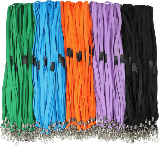 Windyun Breakaway Lanyards for ID Badges Bulk Lanyards Strap with J Hook Flat Lanyards School and Office Supplies