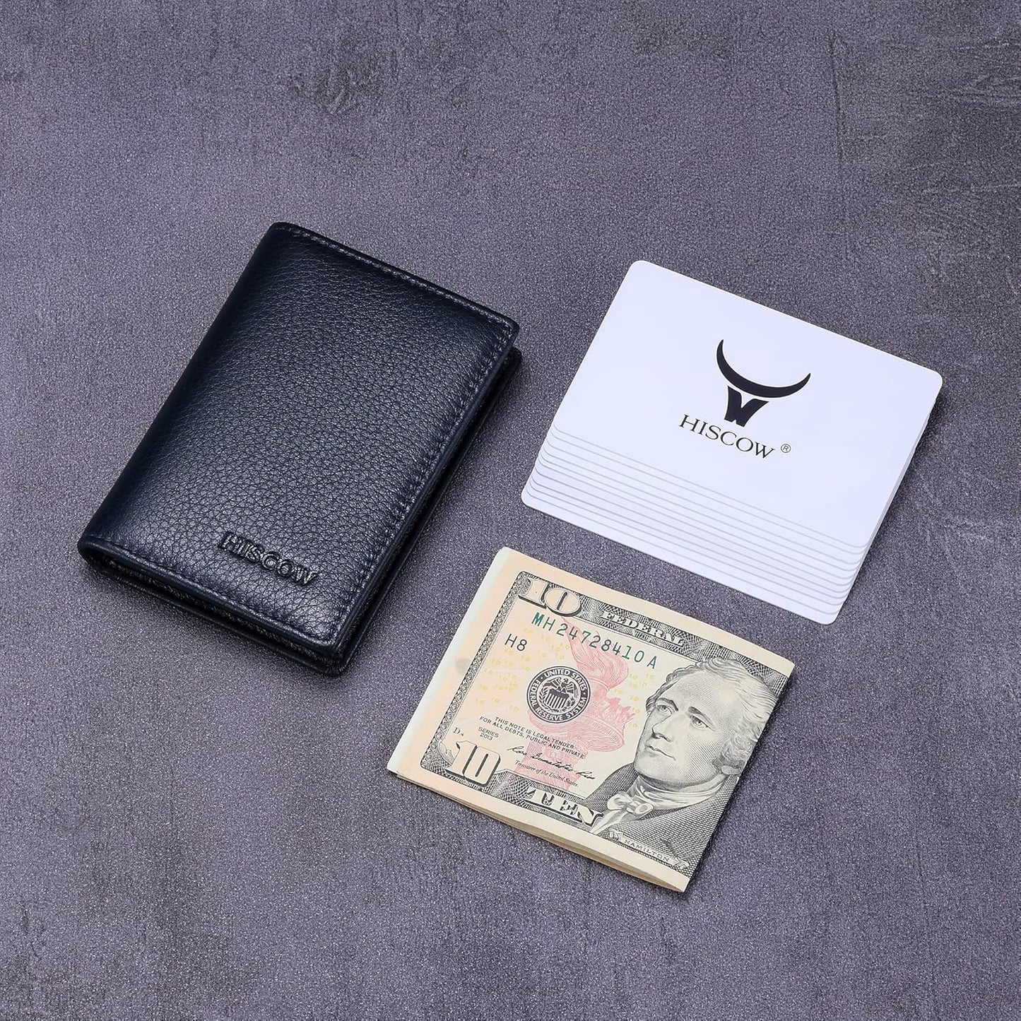 Leather Business Card Case Holder for Men & Women, Italian Calfskin